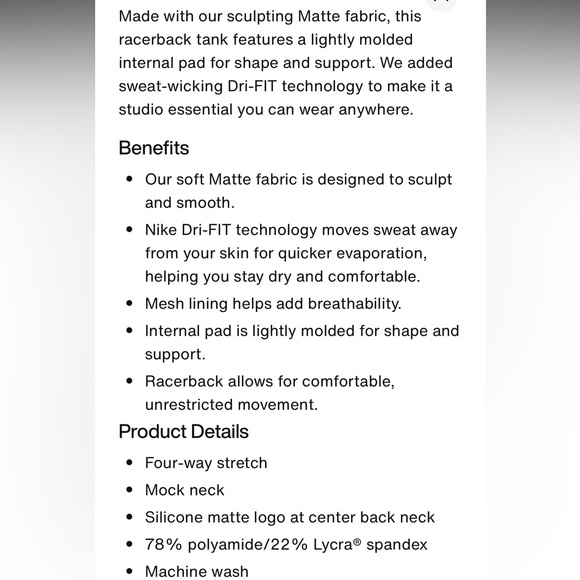 Skims x Nike Mock Neck Racer Tank Top NEW NWT - Picture 4 of 9